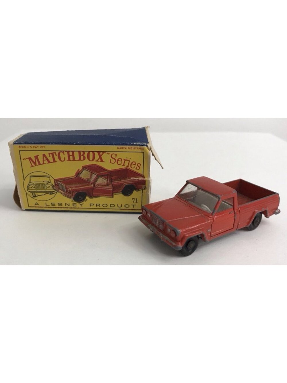 Vintage Matchbox Lesney #71 Jeep Gladiator Pickup With Original Box